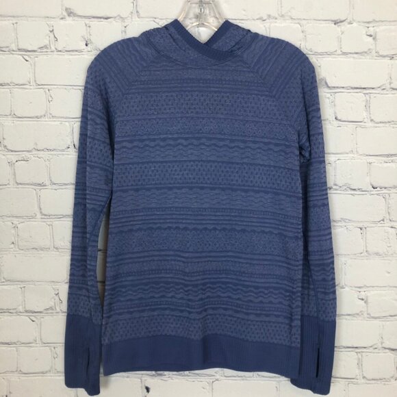 Lululemon Rest Less Hoodie Gatsby Blue / White Size 8 - Picture 1 of 4